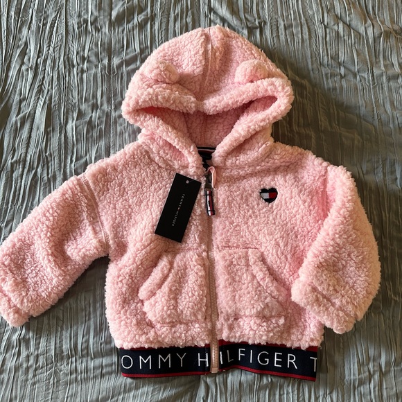 Tommy Hilfiger Baby Girls Minky Hooded Jacket Zip up Fleece ACCEPTING OFFERS - Picture 12 of 16